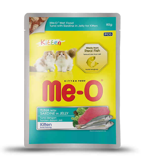 5CKP2N8580 Me-O Pouch Ton Balığı & Sardalya Yavru Kedi Yaş Mama 80 gr