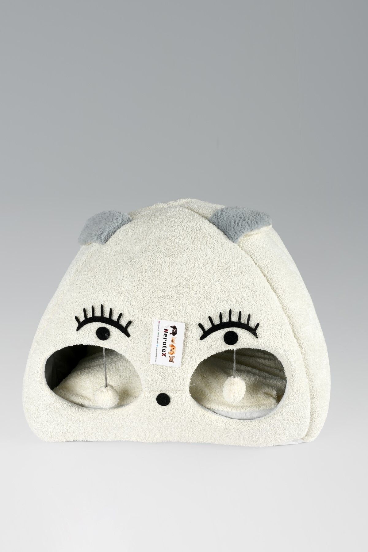 Beyaz Kedi Kafalı Büyük Kedi Evi Yuvası Beyaz Kedi Kafalı Büyük Kedi Evi Yuvası