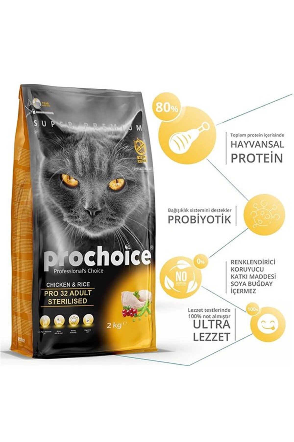 Prochoice Cat Pro 32 Sterili. Chicken & Rice 15 Kg