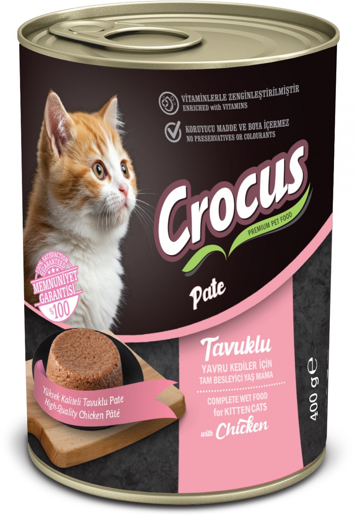 Crocus Yavru Kedi Tavuklu Pate Yaş Mama 400g