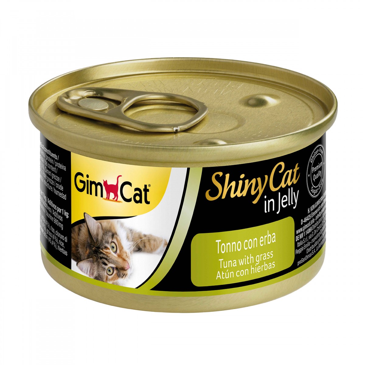 GimCat Shinycat Konserve Kedi Maması - Tuna Balıklı Çimenli 70gr