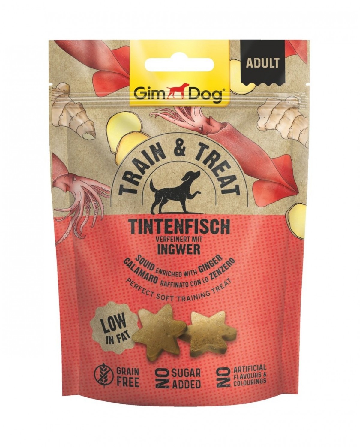 Gimdog Train&Trait Mürekkep Balığı ve Zencefil Köpek Ödülü 125gr