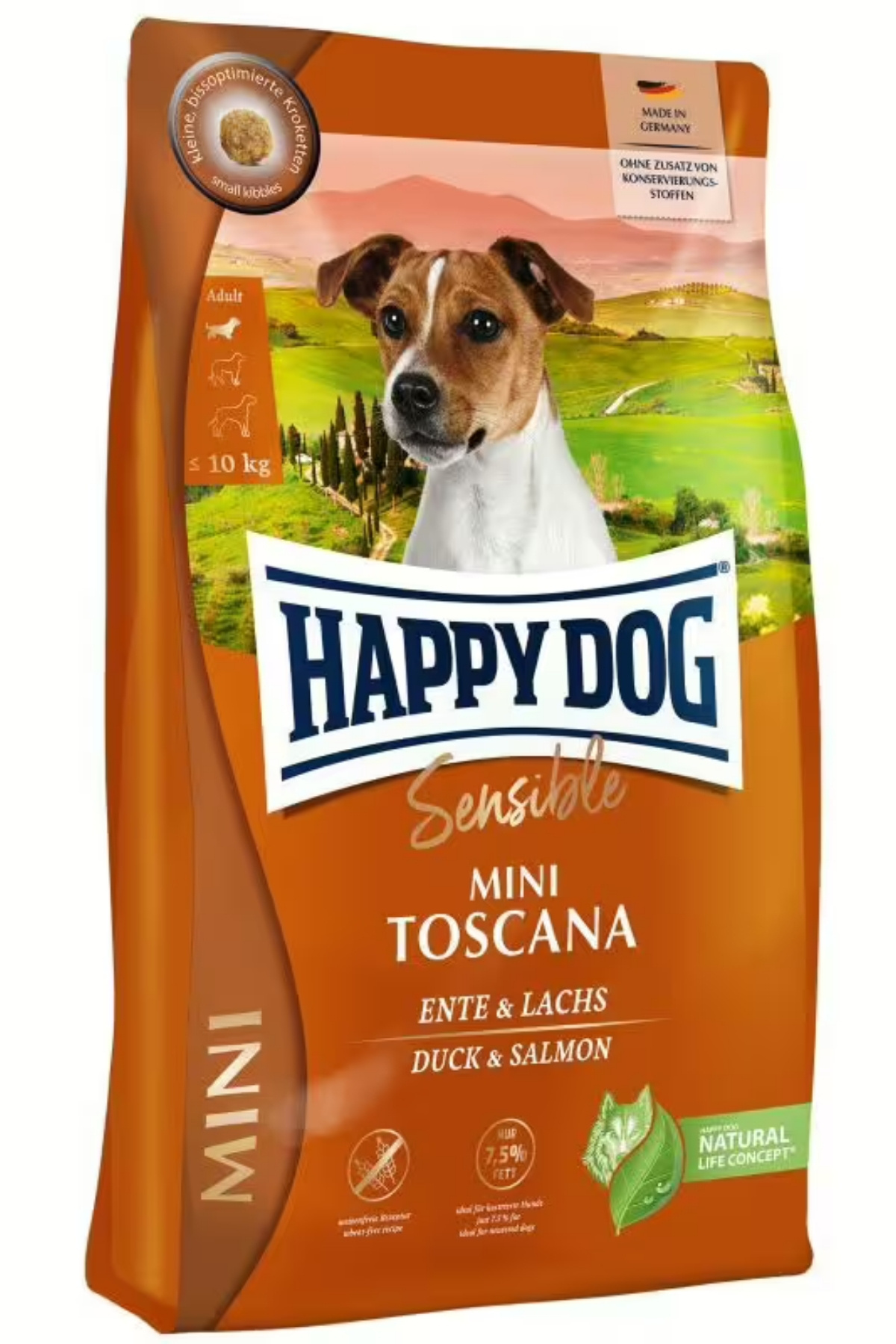 Happy Dog Mini Toscana Ördekli ve Balıklı Küçük Irk Köpek Maması 4 Kg
