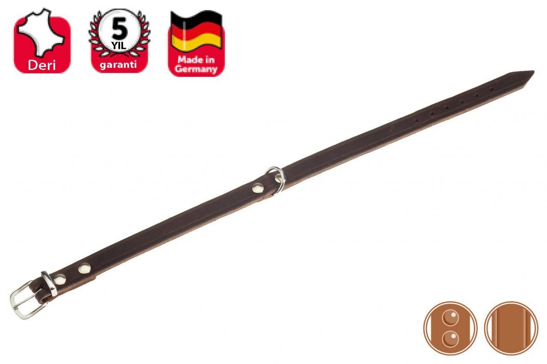 Karlıe Deri Boyun Tasma Perçinli 24 Cm K.rengi