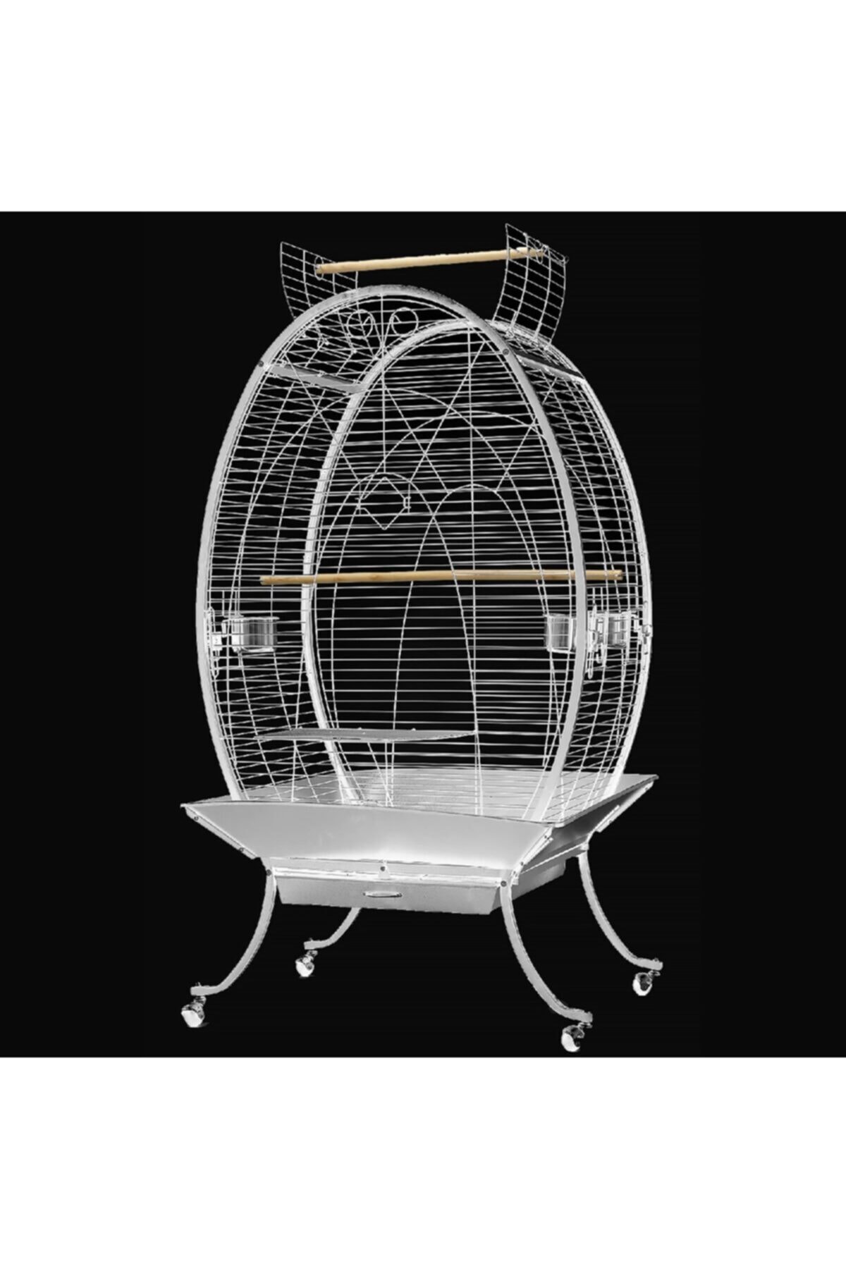 Dayang Oval Papağan Kafesi Ayaklı Beyaz 89x60x159 Dayang Oval Papağan Kafesi Ayaklı Beyaz 89x60x159