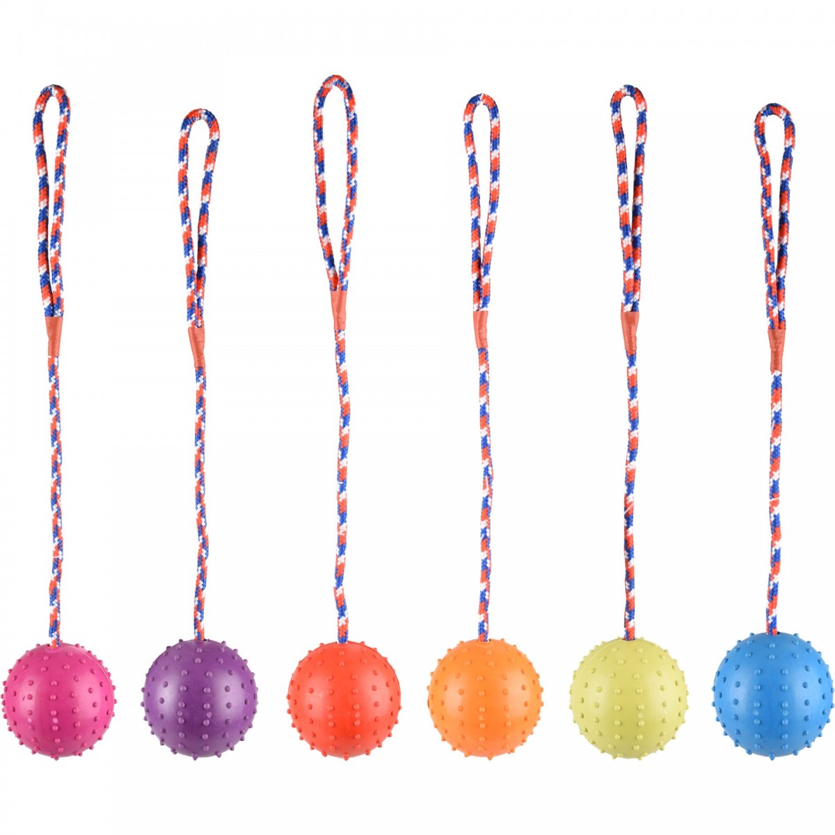 Renkli İpli Kauçuk Top 7Cm