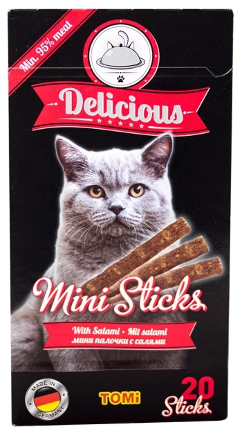 Tomi Kedi Mini Stick Salamlı 20x2gr 40gr Tomi Kedi Mini Stick Salamlı 20x2gr 40gr