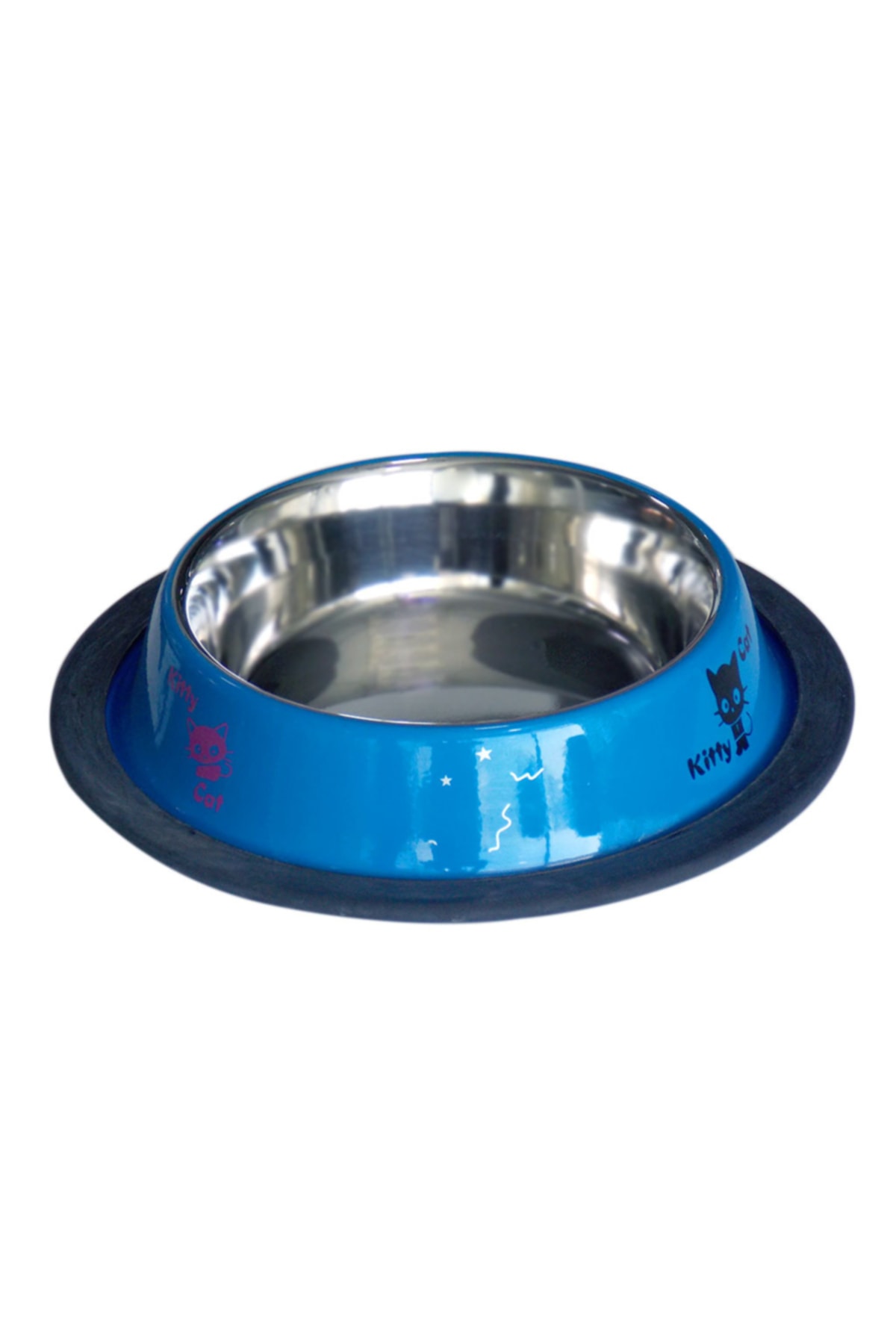 Tommy Kedi Desenli Çelik Mama Kabı Mavi 8 Oz