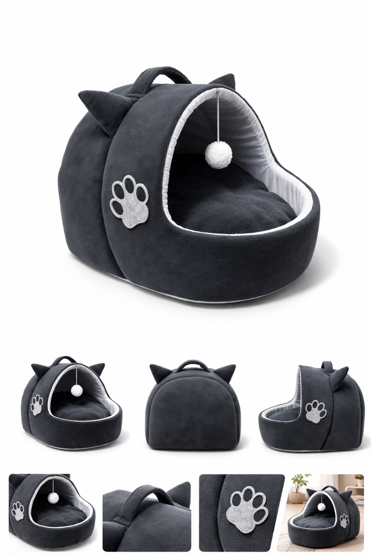 Trompet's Füme Kulaklı Yıkanabilir Kedi ve Köpek Yatağı Trompet's Füme Kulaklı Yıkanabilir Kedi ve Köpek Yatağı