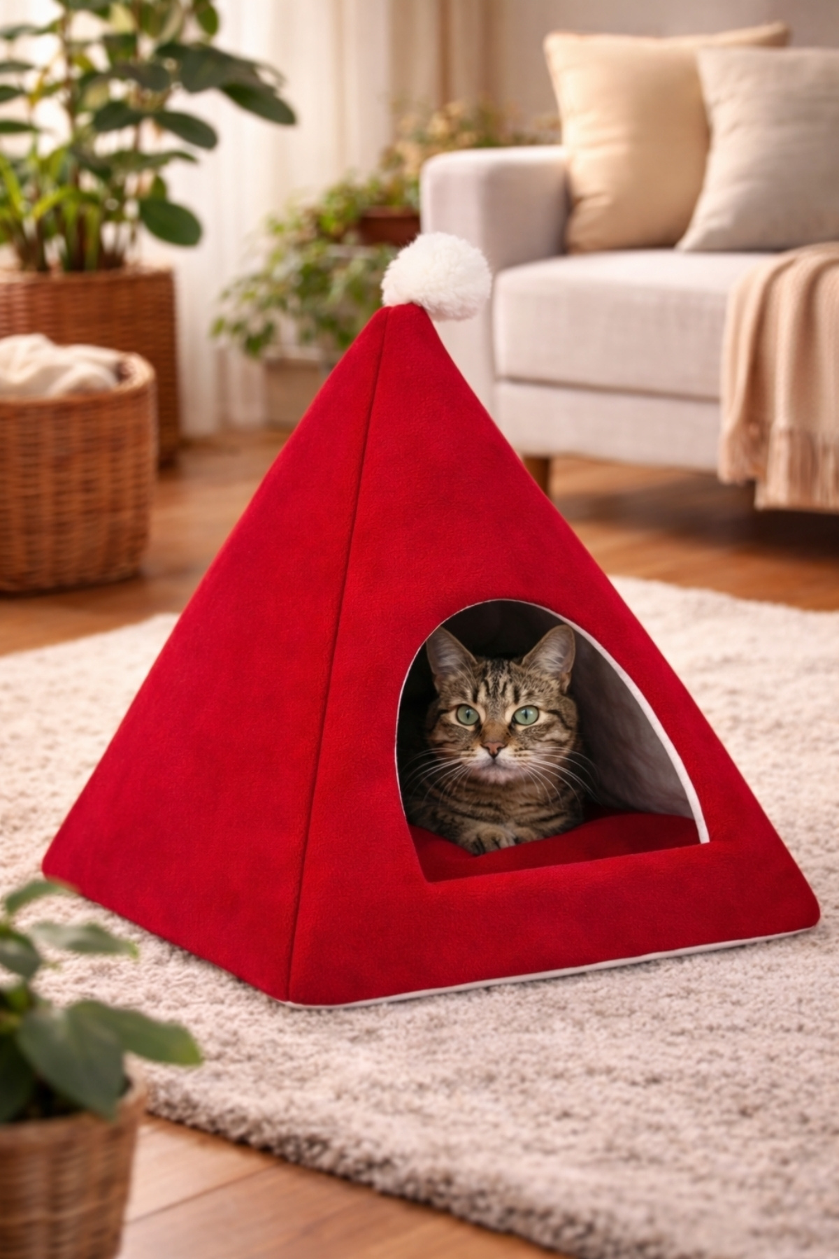 Trompet's Kırmızı Piramit Kedi Yatağı Trompet's Kırmızı Piramit Kedi Yatağı