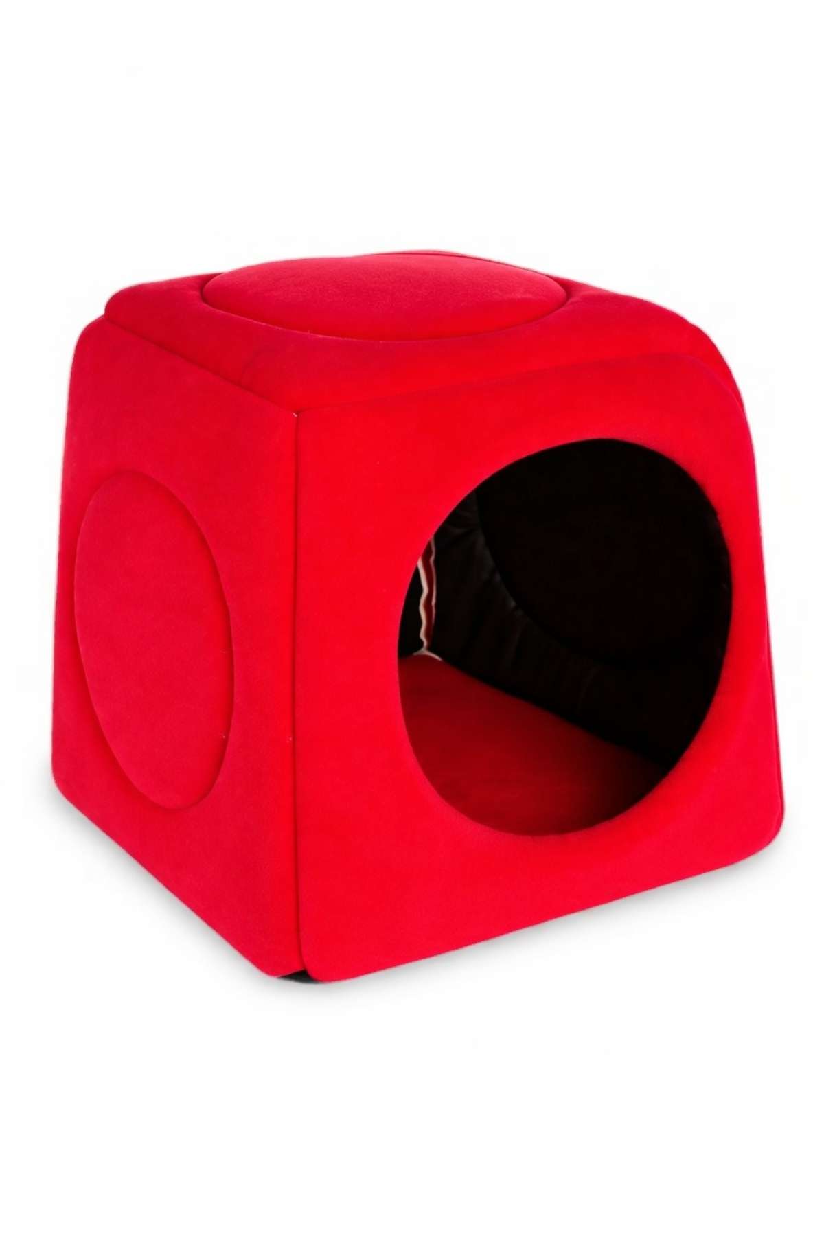 Trompet's Kırmızı Yıkanabilir 3 Fonksiyonlu Kedi Yatağı