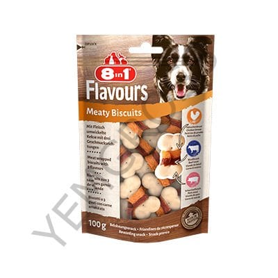 8IN1 FLAVOURS MEATY BISCUITS 100GR