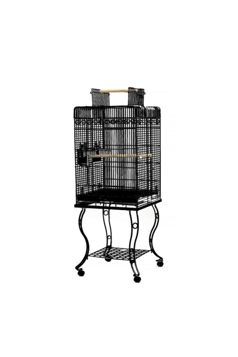 Dayang Ayaklı Papağan Kafesi Siyah 54x54x134