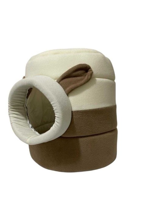 Bej Kutu Kedi Yatağı Yuvası Yıkanabilir 40x40 Cm