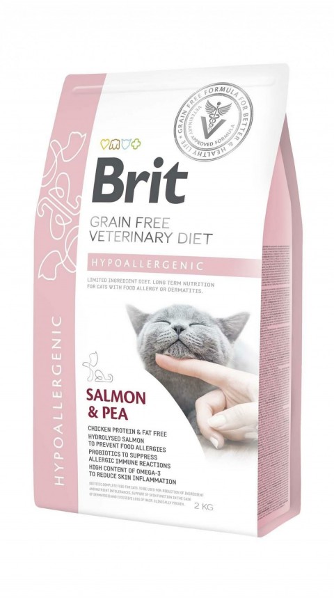 Brit Gf Veterinary Diets Cat Hypoallergenic Salmon & Pea 2 Kg