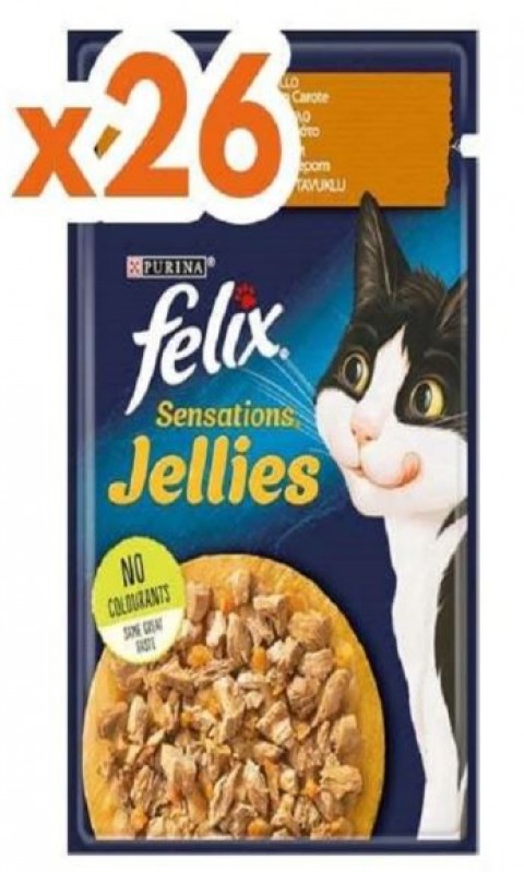 Felix Çifte Lezzet Sığır & Tavuklu Kedi Yaş Mama 85 Gr 26 Adet