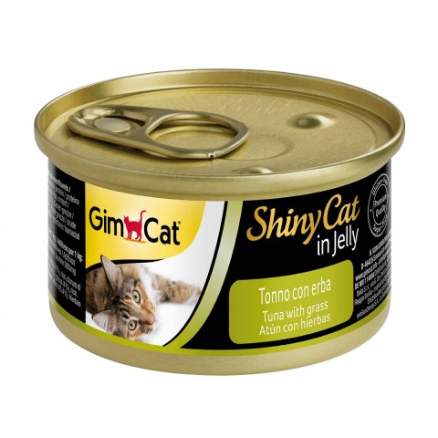 GimCat Shinycat Konserve Kedi Maması - Tuna Balıklı Çimenli 70gr