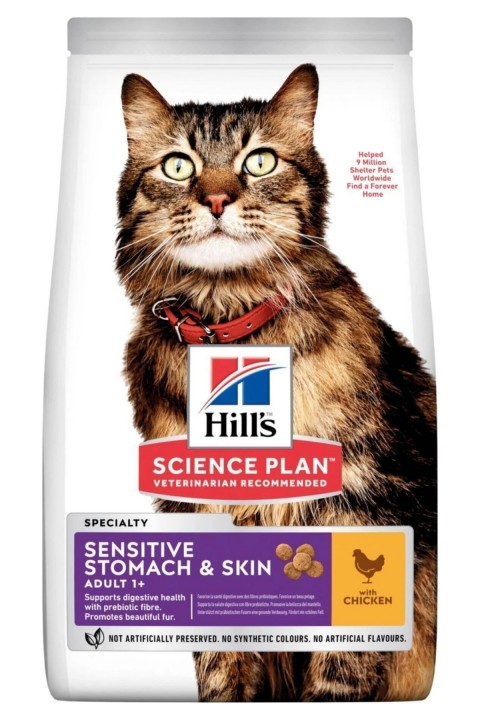 Hill's SP Mide ve Deri Hassasiyeti Tavuklu Yetişkin Kedi Maması 1.5KG
