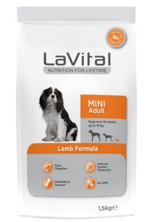 LaVital Kuzulu Küçük Irk Yetişkin Köpek Maması 1,5 Kg