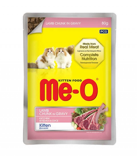 Me-O Pouch Kuzu Etli Yavru Kedi Yaş Mama 80 gr