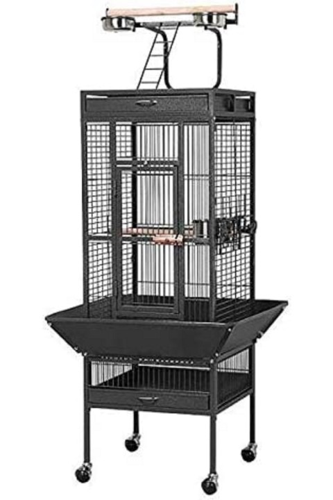 Dayang Papağan Kafes Ayaklı 45.7x45.7x156cm Sıyah
