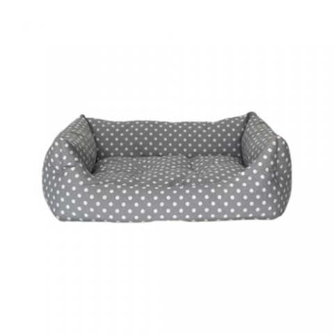 Pet Comfort Uniform Gri Puantiyeli Köpek Yatağı L 70x60cm