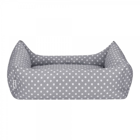 Pet Comfort Uniform Gri Puantiyeli Köpek Yatağı L 70x60cm