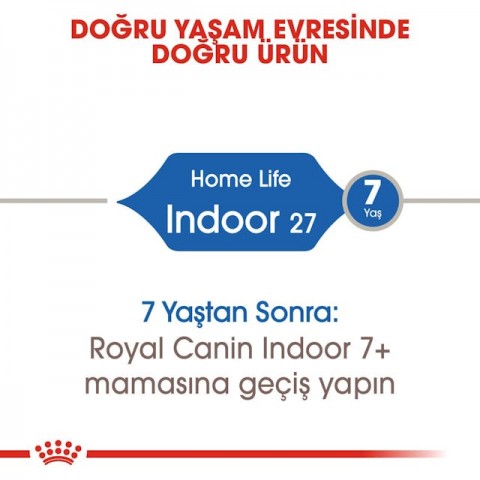 Royal Canin Indoor 27 Ev Kedileri İçin Yetişkin Kedi Maması 2 Kg