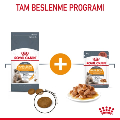 Royal Canin Hair Skin Jelly Hassas Tüylü Yetişkin Kedi Konserve Yaş Maması Pouch 85 Gr
