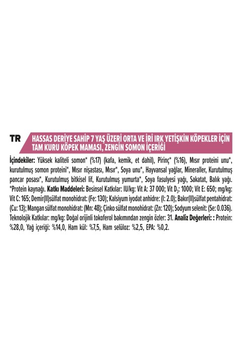 Pro Plan Medium +7 Sensitive Somonlu Köpek Maması - 14Kg