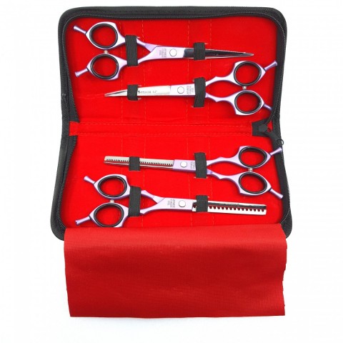 Sgroom 4 Lü Çantalı Makas Set 6,5" Mor