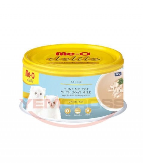 TR5CKC0880 Me-O Delite Keçi Sütü & Ton Balığı Püresi Kedi Konserve Yaş Mama 80gr (24 adet)
