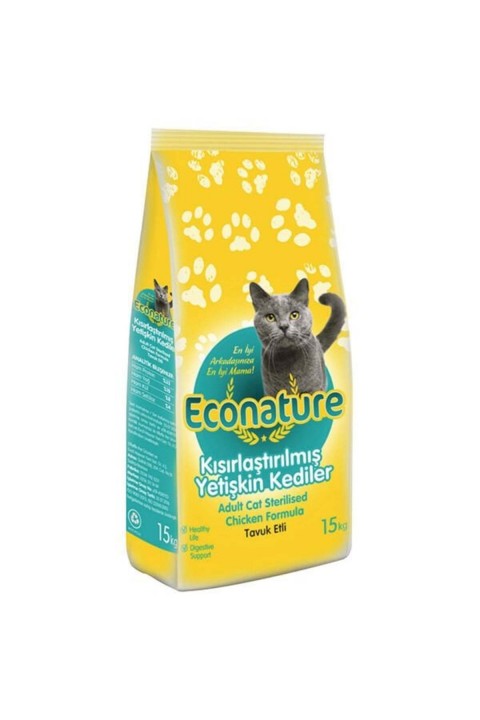 Econature Sterilised Tavuklu Kedi Maması - 15 Kg