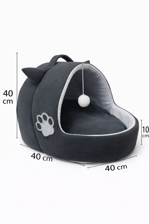 Trompet's Füme Kulaklı Yıkanabilir Kedi ve Köpek Yatağı