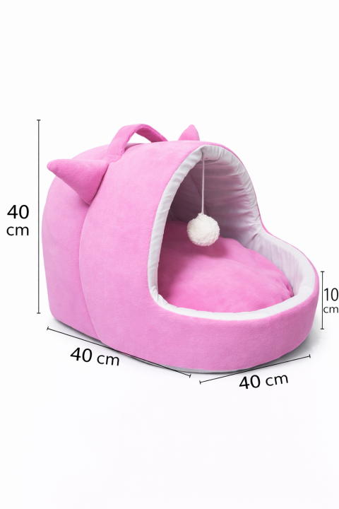 Trompet's Pembe Kulaklı Yıkanabilir Kedi ve Köpek Yatağı