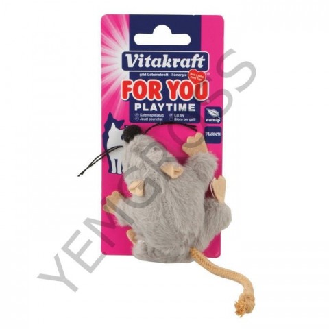 Vitakraft Kedi Oyuncağı Gri Pelüş Catnipli  Fare