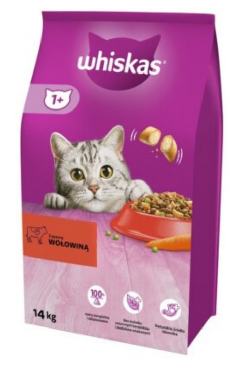 Whiskas Biftek&Havuç Kedi Maması - 14Kg