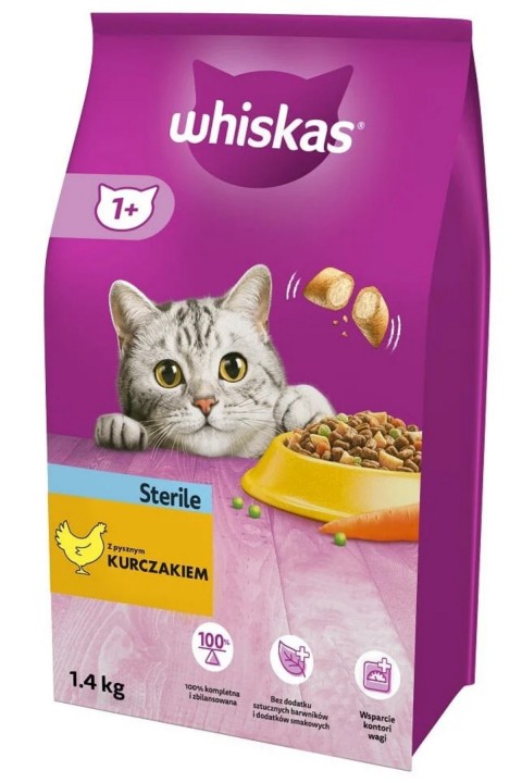 Whiskas Sterilised Tavuklu Kedi Maması - 1,4Kg