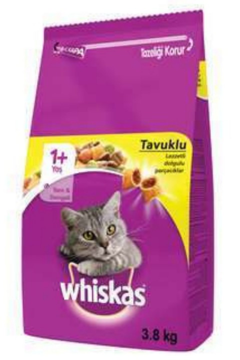 Whiskas Tavuk&Sebze Kedi Maması - 3,8Kg